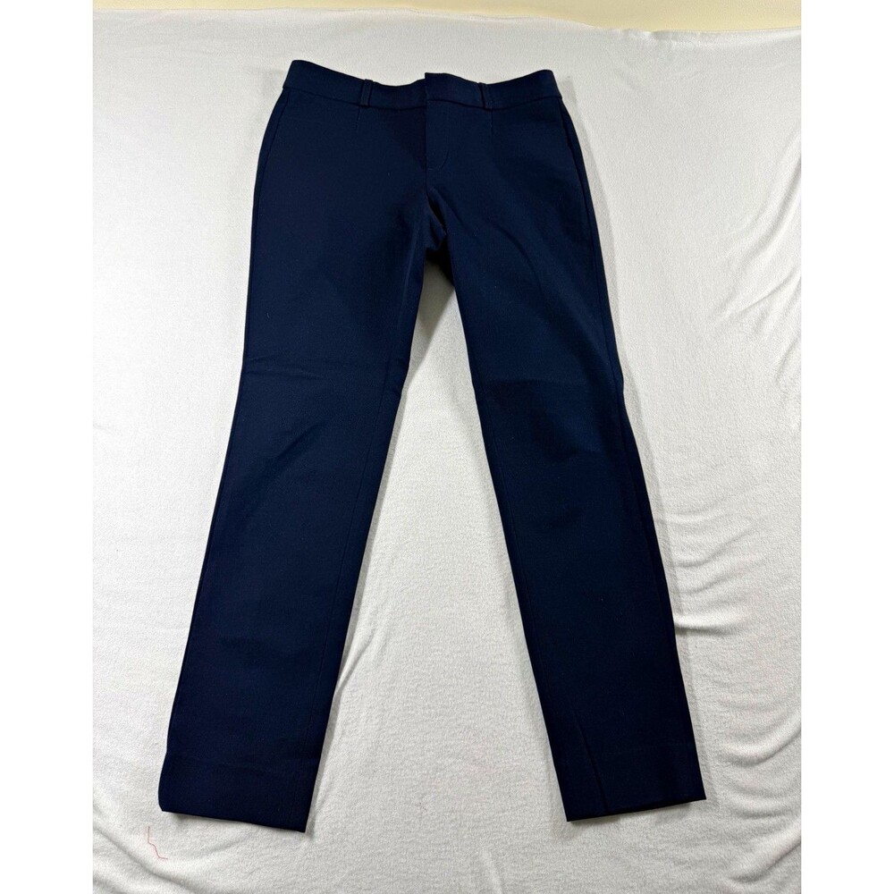 Banana Republic Womens Dress Pants Size 0 Navy Twill Slim Mid Rise Straight 548